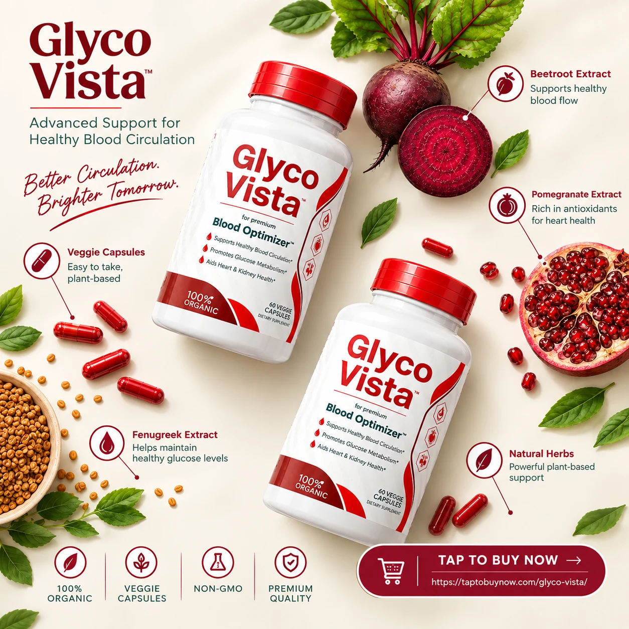 Glyco Vista ingredients and veggie capsules product image